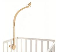Baby Bed Mobile Holder, Height Adjustable Wooden Mobile Arm with Bird Design, Sturdy Triangular Support Structure Multifunctional as Clothes Rack for Baby Cots