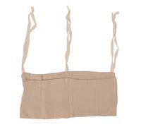 Baby Bed Storage Hanging Bag 2 Pockets Adjustable Strap Pure Cotton Cloth Washable Comfortable for Nursery Crib (Khaki)