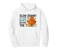 Baby Before the Turkey Funny Thanksgiving Baby Boy Reveal Pullover Hoodie