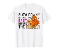 Baby Before The Turkey Funny Thanksgiving Baby Girl Reveal T-Shirt