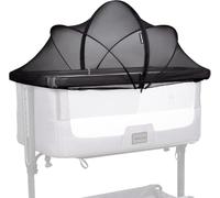 Baby Beside Crib Co-Sleeper Mosquito Net Cover for Travel Cot Bassinet Bedside Sleeper, Insect Cat Net Zipper Mosquito Net for Baby Crib Co-Sleeping Bed(Bassinet Cover-Black)