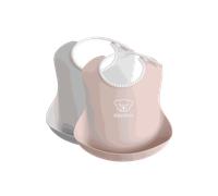 Baby Bib, 2-pack - Grey/Powder pink