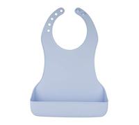 Baby Bib Anatomic Swedish Design BPA Free Soft Silicone Foldable Feeding Travel Waterproof Baby Blue