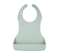 Baby Bib Anatomic Swedish Design BPA Free Soft Silicone Foldable Feeding Travel Waterproof Cloud Grey