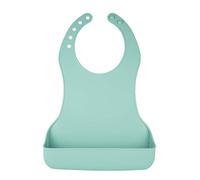 Baby Bib Anatomic Swedish Design BPA Free Soft Silicone Foldable Feeding Travel Waterproof Mint Green