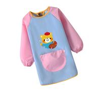 Baby Bib Child's Eating Apron For 3-6Years Old Water And Stain Resistant Simple Two Tone Look