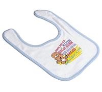 Baby Bib with German Text Funny - I am Small) & Sleep Alone.... - 08405 - White