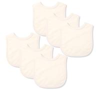 Baby Bibs, 100% Cotton Dribble Bibs For Boys & Girls 0-24 Months 3 Pack or 6 Pack, Teething Bib, Milk Feeding Bib Cream 6 Pack
