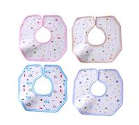 Baby Bibs, Yworld Waterproof, Washable, General Girl Boy Drooling and Teething Scarf Bib Button, 4 Pack - Octagon