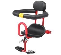 Baby Bike Seat, Safe Comfort Portable Front Mounted Toddler Bike Seat with Foot Pedal & U-Shaped Guardrails for Baby Kids, Child Seats