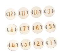 Baby Birth Month Number Cards 12pcs Wooden Leaf-shaped Beige | Keepsake Commemorative Set, Infant Birthday Photo Props, for Baby Shower and Sharing Growth on Social Media