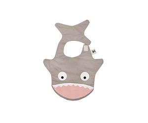 Baby Bites Original - Shark stone grey bib