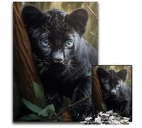 Baby Black Panther Cute Puzzles for 1000 Piece Puzzles for Adults Challenging Brain Teaser for Teenagers Family Game Night Fun 1000 PCS(38x26cm)