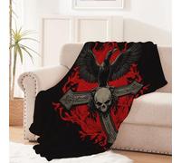 baby blanket 150x200 cm Red Crow Cross bed blanket Lightweight Polyester Throw for Bed Sofa Car Office Camping, Warm and Durable Soft Fleece EM2130-462