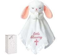 Baby Blanket Comforters Baptism Gift Set Christening Gift Sets For Girls Bunny Baby Blanket Comforter Bunny Plush Cuddle Blanket Babies Animal Snuggle Toy Infant Loveys Newborn Toddler Boys Girls