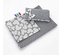 Baby Blanket DIMPLE Fluffy Cotton Soft to Touch Warm Quilt Pillow 100x75 cm (Grey - Mouse Grey)