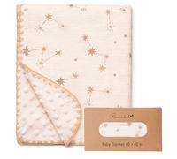 Baby Blanket Double Layer Cotton Muslin Minky Dots Baby Throw Unisex Newborn Soft Blanket Comfy Rainbow Blanket for Toddler Baby Nursery Bed Blankets Stroller Crib 40 * 40 Inch-Constellation