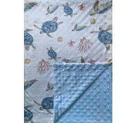 Baby Blanket for Boys Girls Super Soft Double Layer Minky with Dotted Backing Cute Cow Crib Receiving Blanket Bed Throws for Newborns Nursery Stroller Toddler 30 x 40 Inch (Turtle)