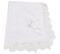 Baby Blanket for Girls Boys Soft White Lace Knitted Baptism Christening Shawl Receiving Swaddle Crochet Blankets Towel for Neutral Baby Newborns Toddler