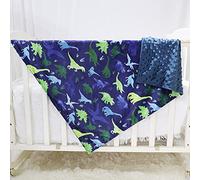 Baby Blanket for Kids Super Soft Blanket with Dotted Backing, Toddler Blanket with Dinosaurs Multicolor Printed