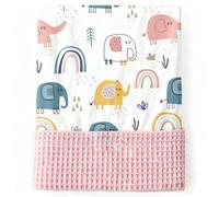 Baby Blanket for Newborns, Soft Blanket with Waffle Cotton Backing 75X100cm | Soft Plush Blanket for Newborns, Gifts for Boys Girls Toddlers, Fleece Fabric Baby Cot Blanket, Unisex New born Essentials