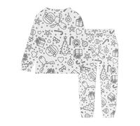 Baby Blanket Material Kid DIY Hand Painted Homewear Set Colouring Pajama Sets for Boy and Girl Can Play with and Wear Female Baby Clothes (White, 3-4 Years)