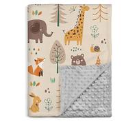 Baby Blanket Newborn Gifts, Soft Plush Blanket with Dotted Backing 75x100cm | Fleece Fabric Essential for Baby Shower Birthday Gift, Throw Blanket for Boy and girl Toddler Crib Cot Stroller Forest Animal
