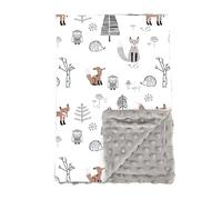 Baby Blanket Newborn Gifts, Soft Plush Blanket with Dotted Backing 75x100cm | Fleece Fabric Essential for Baby Shower Birthday Gift, Throw Blanket for Boy and girl Toddler Crib Cot Stroller Gray Animal