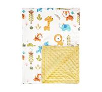 Baby Blanket Newborn Gifts, Soft Plush Blankets with Dotted Backing, Fleece Fabric Essentials for Unisex, Toddlers, Boys Girls 75x100cm Yellow Lion