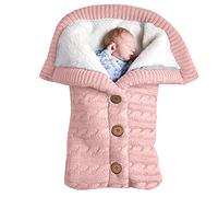 Baby Blanket Soft Fleece Knitted Baby Blanket for Newborn Rompers Girls Boys Warm Sweater Jumpsuit Lined with Polar Fleece
