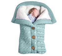 Baby Blanket Soft Fleece Knitted Baby Blanket for Newborn Rompers Girls Boys Warm Sweater Jumpsuit Lined with Polar Fleece