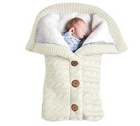 Baby Blanket Soft Fleece Knitted Baby Blanket for Newborn Rompers Girls Boys Warm Sweater Jumpsuit Lined with Polar Fleece