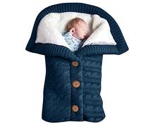 Baby Blanket Soft Fleece Knitted Baby Blanket for Newborn Rompers Girls Boys Warm Sweater Jumpsuit Lined with Polar Fleece