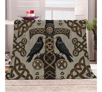baby blankets 130x150 cm Crow Geometric Totem personalised blankets Lightweight Polyester Throw for Sofa Bed Travel Camping Office, Warm Fleece, Good for Pets EM2130-136