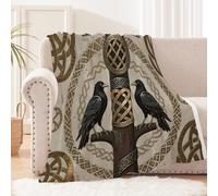 baby blankets 130x150 cm Crow Geometric Totem personalised blankets Lightweight Polyester Throw for Sofa Bed Travel Camping Office, Warm Fleece, Good for Pets EM2130-163