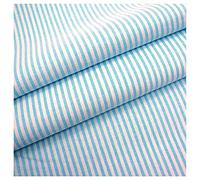 Baby Blue 3mm Stripe Polycotton Fabric Material Horizontal Candy Stripes for Dress/Craft Sewing 45" - 112 cm Wide | Same Day Dispatch | Sold by The Metre | FABRICS KING ONLINE