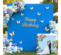 Baby Blue and Royal Blue Square Arch Backdrop Cover 6.6FT x 6.6FT Arch Covers Stretchy Backdrop Spandex Fitted Double-Color Arch Cover Backdrops for Wedding Birthday Party Graduation Baby Shower