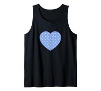 Baby Blue and White Boho Tiny Polka Dot Pattern Minimalist Tank Top