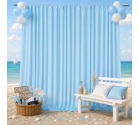 Baby Blue Backdrop Curtains 10x10ft: Light Blue Backdrop Drapes - Polyester Photo Background Wedding Party Decorations