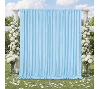 Baby Blue Backdrop Curtains Panels: Polyester Photo Light Blue Backdrop Drapes Curtains - 30x10ft Baby Shower Party Photography Background