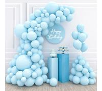 Baby Blue Balloons, 110 PCS Blue Balloon Arch Kit, Light Blue Party Balloons For Happy Birthday Party, Baby Shower, Gender Reveal Decoration, Wedding, Baptism Decoration Supplies (18/12/10/5 Inch)
