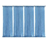 Baby Blue Christmas Backdrop Curtains 4 Pieces 2FTx8FT Sequin Photo Pooth