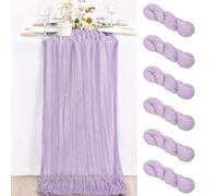 BABY BLUE ELEGANCE: Transform wedding tables with six 59ft cheesecloth runners that create a romantic, rustic ambiance for any special event SOFT GAUZE TEXTURE: Crafted from lightweight fabric with