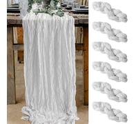 BABY BLUE ELEGANCE: Transform wedding tables with six 59ft cheesecloth runners that create a romantic, rustic ambiance for any special event SOFT GAUZE TEXTURE: Crafted from lightweight fabric with
