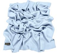 Baby Blue Fringe Solid Colour Design Nepalese Shawl Wrap Pashmina CJ Apparel NEW(Size: One Size)