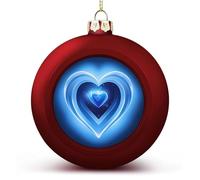 Baby Blue Heart Christmas Ball Ornament Shatterproof Hanging Ball Ornaments with String Decorative Christmas Baubles for Xmas Tree Home Wedding Holiday Party Decor Supply