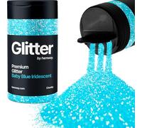 Baby Blue Iridescent Glitter Shaker, 130g Chunky Glitter, Crafts 1/40" Metallic Flake Baby Blue Sequins, Resin & Epoxy Crafts, Decorating, Halloween, Christmas Nail, Face, Hemway