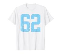 Baby Blue Number 62 Jersey Player Uniform #62 Fan Value Graphic T-Shirt, Men, White, M