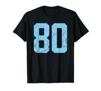 Baby Blue Number 80 Jersey Player Uniform #80 Fan Value Graphic T-Shirt, Men, Black, S