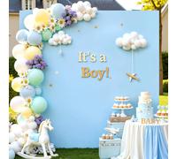 Baby Blue Square Arch Backdrop Cover 6.6FT x 6.6FT Arch Covers Stretchy Backdrop Spandex Fitted Arch Cover Balloon Photo Backdrops Covers for Wedding Birthday Party Graduation Baby Shower Decoration